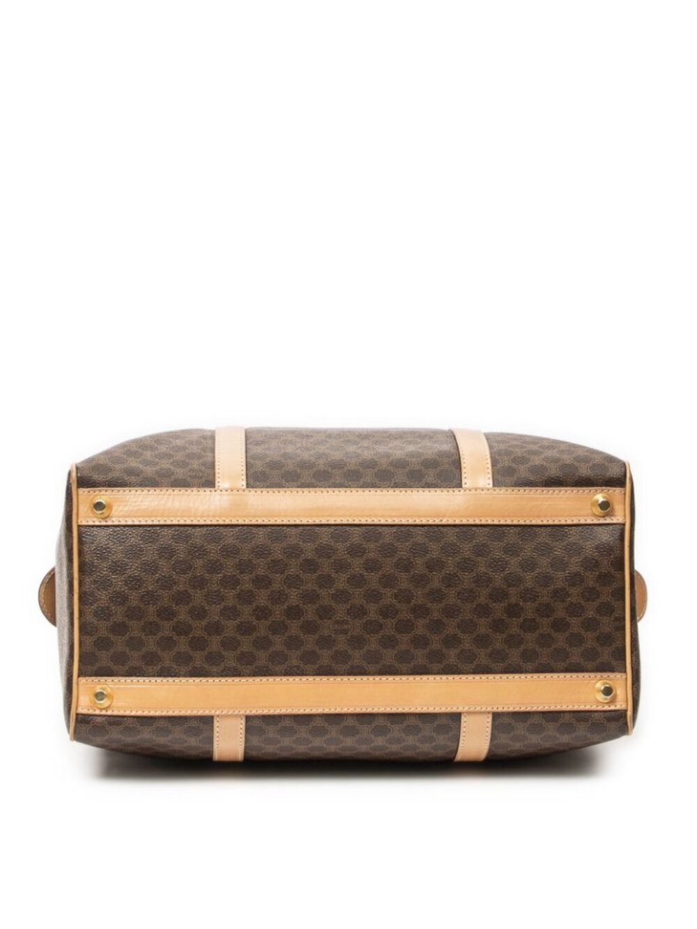 Celine Midi Amboston Brown Beige Macadam Canvas Shoulder Bag - Picture 6 of 10
